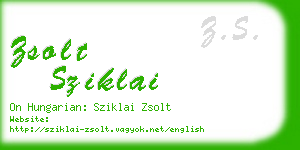 zsolt sziklai business card